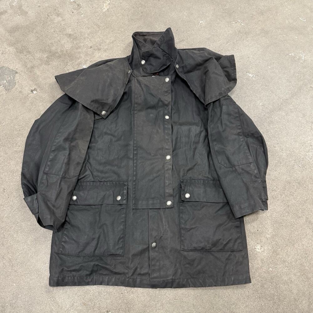 The Australian Outback Collection Oilskin Waxed Duster Jacket Coat USA Small